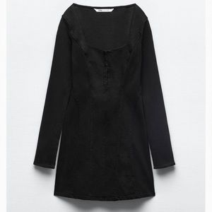 Zara black denim dress